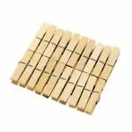 KitchenFest Eco-Friendly Wood Clothes Peg Wooden Pegs Clothes Pins Clips, Beige - 80 Pieces