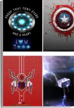 Surmul Multicolor Sunboard Medium Marvel Logo Iron Man, Thor, Captain Adhesive Sticker