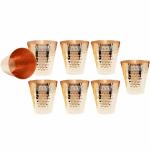 Prisha India Craft Copper hammered design Shot Glass for Ice-Cold Vodka Glass, Capacity 100 ML Each, 8 Pieces (Gold)