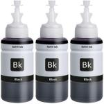Teqbot 664 Ink for Epson L380 L130 L230 L350 L200 L210 L220 L100 L365 L1300 Pack Of 3 Black Ink Bottle