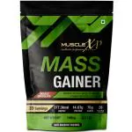 MuscleXP Mass Gainer - With 26 Vitamins and Minerals, Digestive Enzymes, Double Chocolate, 1kg (Pouch)