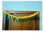 SPHINX Artificial Marigold &Mango Leaves Simple Door-Window toran/Door hangings/Festive Decorations - Approx.100 cms/40 Inches/3.33 Ft. - (Yellow and Light Orange, 5)