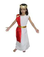 Kaku Fancy Dresses International Wear Egyptian Queen Cleopatra Costume -White, 10-12 Years, For Girls