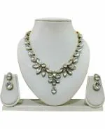 Jn Handicraft Metal, Alloy White, Gold Jewel Set For Women And Girls