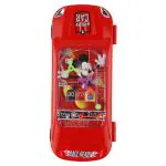 SKI Car Pencil Box on wheels with Password Lock & Pinball Game - Mickey