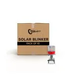 Robustt Solar Blinker (Pack of 10) Light of Aluminium Casting and ABS Clamp with Round Road Reflector