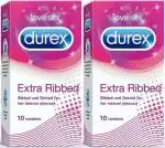 Durex Extra Ribbed Condom (2 Packs, 10 Condom Each)