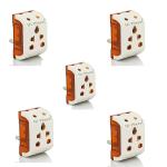 Hi-Plasst Universal 3 Pin 5 Way Travel Multiplug Worldwide Adaptor Socket Connector