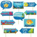 Festiko 10 Pieces Sea Birthday Theme Photo Booth Props For Kids, Theme Birthday Party PhotoBooth Props And PhotoBooth Of Different Birthday Themes (Sea Birthday Props)