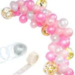 Grandshop Rose, Gold, Pink, White Pearl Balloons, Arch Strip, Glue Dot