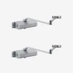 Dorset Silver Satin Aluminium Automatic Door Closer for Right and Left Openings (pack of 2)