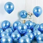 Crackles Latex Metallic Chrome Decoration Blue Balloons - (Pack of 50)