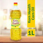 Korn Health 100% Pure Corn Oil - Nutritional Excellence, Cholesterol-Free, Versatile, and Balanced for Cooking |1 Litre