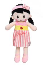 TOYTALES Cute Huggable Rag Doll Cozy Cuddle Soft Baby Doll for Kids Babies, Plush Stuffed Toy for Baby Girls (Size - 40cm , Color - Pink)
