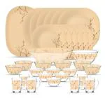 LUMINARC Pack of 33 Glass Made in United Arab Emirates(UAE) French style sodalime glass Hana Beige Neo Carina Dinner Set