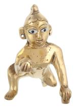 SoilMade Big Laddu Gopal Idol Golden Colour Size Approx 8 CM