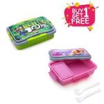 Shivalay Plastic Combo Set of BARBLE PRICESS +Ben10 Printed Kids Click Lock & Fit ( Pack Of 2)