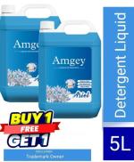Amgey Detergents Liquid Bosch Detergent For Front Load Washing Machine Matic Liquid Detergent 5 kg Can Ariel Matic Liquid Detergent Semi-Automatic & Top Load Refill Can| For Top load Washing | No Soda Formula | with Added Fabric Conditioner pack of 2
