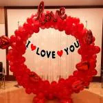 Krido I Love You and Heart Shape Foil Balloons Decoration Kit - for Happy Wedding Anniversary Romantic Surprise Party Decoration at Home or Bedroom 57 pcs(Red Love)