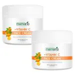 Mamario Vitamin C Face Cream L Ascorbic Acid , Hyaluronic ,Lactic ,Vitamin E (100g) pack of 02