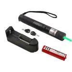Humaira Laser Pointer with Powerful Green Light - 1000nW, Rechargeable, Cap Rotating, Security Key, Charger (Black)