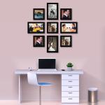ArtzFolio Wall Photo Frame D407 | Wall Photo Frame Collage for Living Room | Picture Frames Home & Wall Decoration | Black | Set of 9 Units | 6x6 - 5 Unit | 6x10 - 4 Unit