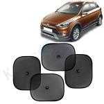 Kingsway Car Curtain Sticky Sun Shade Universal Use for Hyundai I20 Active, 2015 Onwards Model, Color : Black, Mesh, Pack of 4 Piece Car Sun Shades Blinds Cover