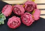 SATYAM KRAFT 6 Pcs Artificial Rose Flower heads, Big Fake Flowers, Pooja Thali Decor, Festival and Events, Home, Table, Badroom, Pooja Room Decoration Items and Diy Craft (Dark Pink) (6 Pieces)