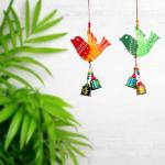 Sohibe Bird Hanging Garden Balcony Home Decoration Show Piece Handmade Hand-Painted Wall Hanging (Wooden)