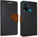 AmericHome Vivo Y50, Vivo 1935 Brown Artificial Leather, Cloth, Rubber Shock Proof Mobile Flip Cover