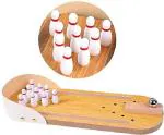 ShopiMoz Wooden Mini-Entertainment Desktop Bowling Game Set-Pack of 1