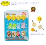 Mitzvah 12 Pcs Cartoon Strong Hook Coat Hook Kitchen Hook || Wall Adhesive Plastic Hooks Glue Hooks, Wall Hooks - (Pack of 1) Multi Design