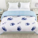 A Homes Grace White, Blue Polyester Reversible Double Bed Comforter For All Seasons, 230 X 240 cm