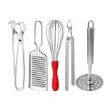 DreamBasket Pakkad & Cheese Grater & Egg Whisk & Roti Chimta & Potato Masher for Kitchen