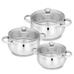 Bergner Essential Plus Stainless Steel Casserole with Lid Set 6Pcs
