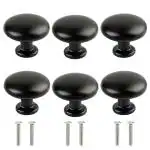 Hasthip Black Premium Matt Door Knob, 30Mm In Diameter, With Screws (Set Of 6)