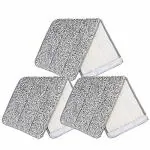 Upkaranwale PowerClean Flat Microfiber Large Refill Two Way Lock for Large Bucket Mop ,Easy Floor Cleaning Mop Cloth for Home,Office ( 38 X 12 CM ) 3 Pcs