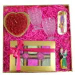 Valentines day gift for boyfriend/valentines day gift for husband/valentine day gift-Chocolate box+Couple key chain+heart shaped candle+2 shot glasses+Love message bottle+Valentines day greeting card