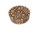 RAMYAMART Brown Wood Handicraft Handcrafted Round Shape Stool, 5 X 12 X 12 Inch