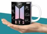 CHHAAP BTS Printed Coffee Mug BTS Mug for Girls Boys Friends Birthday Gifts BTS Music Band V Suga J-Hope Jungkook Jin Jimin Rm, BTS Army Logo Print Tea Cups (350ml) BTSALLV 37