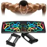 Shopeleven Push Up Board with Color-Coded Body Building Pushup Bar Home Fitness Equipment (Pack of 1)