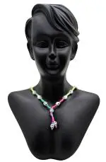 My Party Suppliers Multicolor Halloween Skull Mala Beads, Skull Beads Necklace, Halloween Skull Necklace, Skull Knotted Necklace, Halloween Costume Neckless, Fancy Dress Scary Dress Neckline
