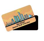 Dhcrafts Orange Metal United Arab Emirates Abu Dhabi Printed Fridge Magnet, 8.6 X 5.4 Cm