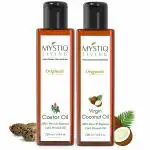Mystiq Living Originals Combo - Virgin Coconut Oil & Castor Oil| Cold Pressed, 100% Pure and Natural - 200 ML each (Pack of 2)