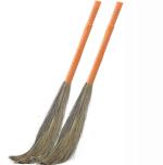 CHAND SURAJ Maxel (Pack of 2) Soft Premium Grass Broom with Long Plastic Handle (450g each)