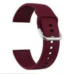 RUPELIK (Metal Lock 19mm Strap Wine Red) Soft Silicon Metal Lock 19MM Watch Strap Band Compatible for Noise Colorfit Pro 2/oxy, Noise Colorfit Pluse / Boat Storm Smart Watch Strap 19mm Silicone Watch Strap (Wine Red)