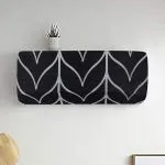Dakshya Industries Elastic Stretchable Printed Split AC Cover for 1 & 1.5 ton Protection from dust, All Weather Air Conditioner Cover - Black