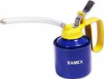 Ramex Oil Can , Oil Can for Vehicles , Multipurpose Metal Oil Can Pump Oiler large Flexible Spout, for All Lubrication Need of Car, Bikes, Machines and industrial use -1/2 Pint Capacity. Blue & Yellow Oil Can 237ml, Oil Dispenser