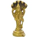 santarms Handcrafted Brass Lord Vishnu Standing on Sheshnag (30 x 40 mm)