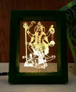 Shri Girraj Ji Green Kali Mata 3D Led Light Frame Desk Lamp